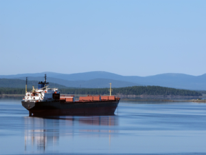 Cargo ship in Russia