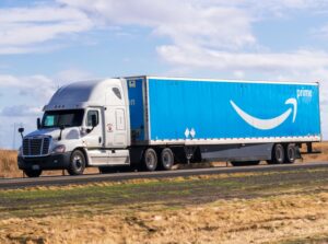 AMAZON TRUCK ON HIGHWAY