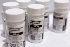 Bottles of the Covid-19 treatement drug molnupiravir BLOOMBERG.jpg