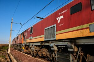 A TRANSNET TRAIN ON RAILS