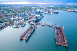 AERIAL VIEW OF THE PORT OF ODESA 