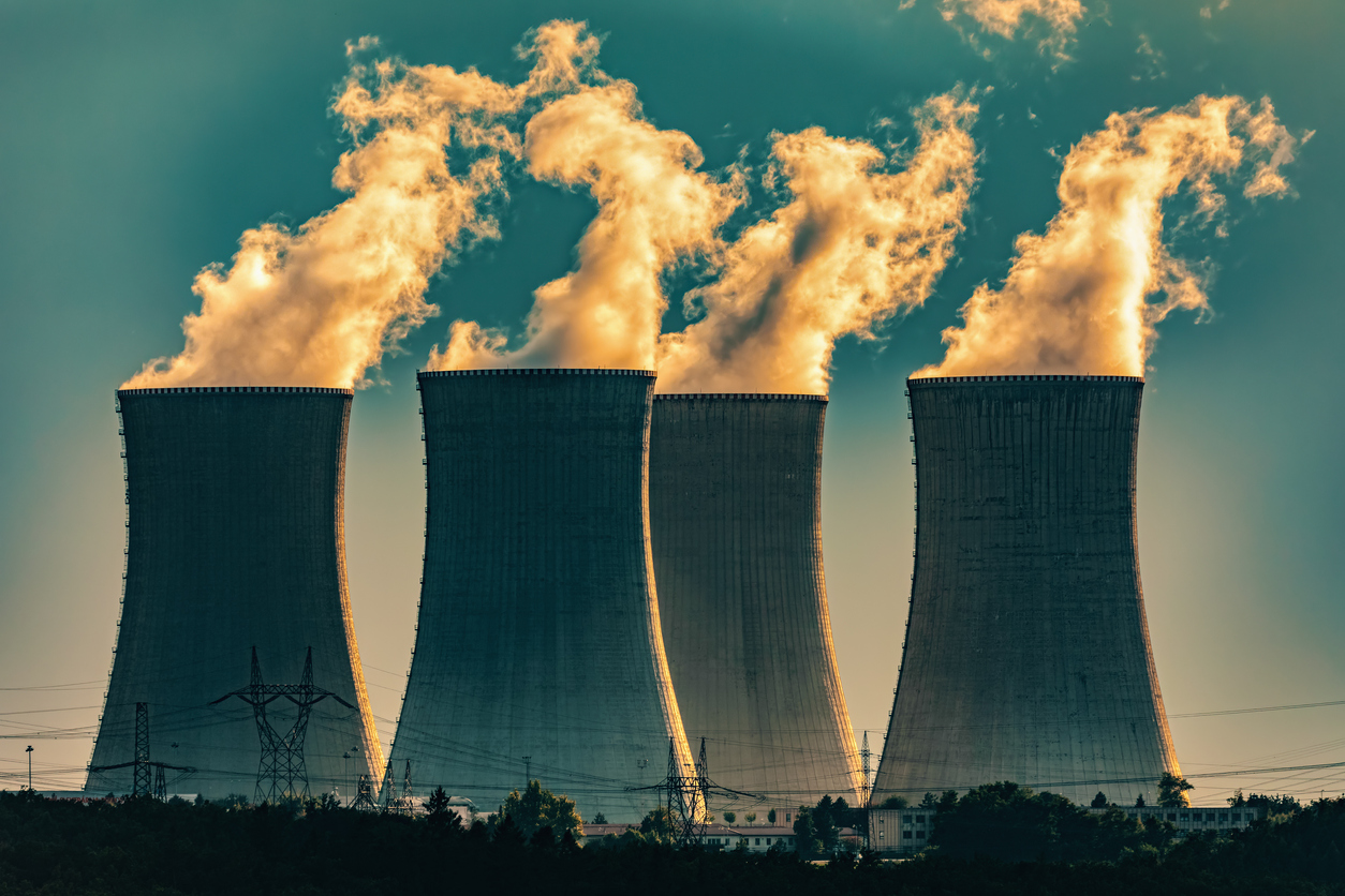 Nuclear reactor smokestack istock  artush  1340194906