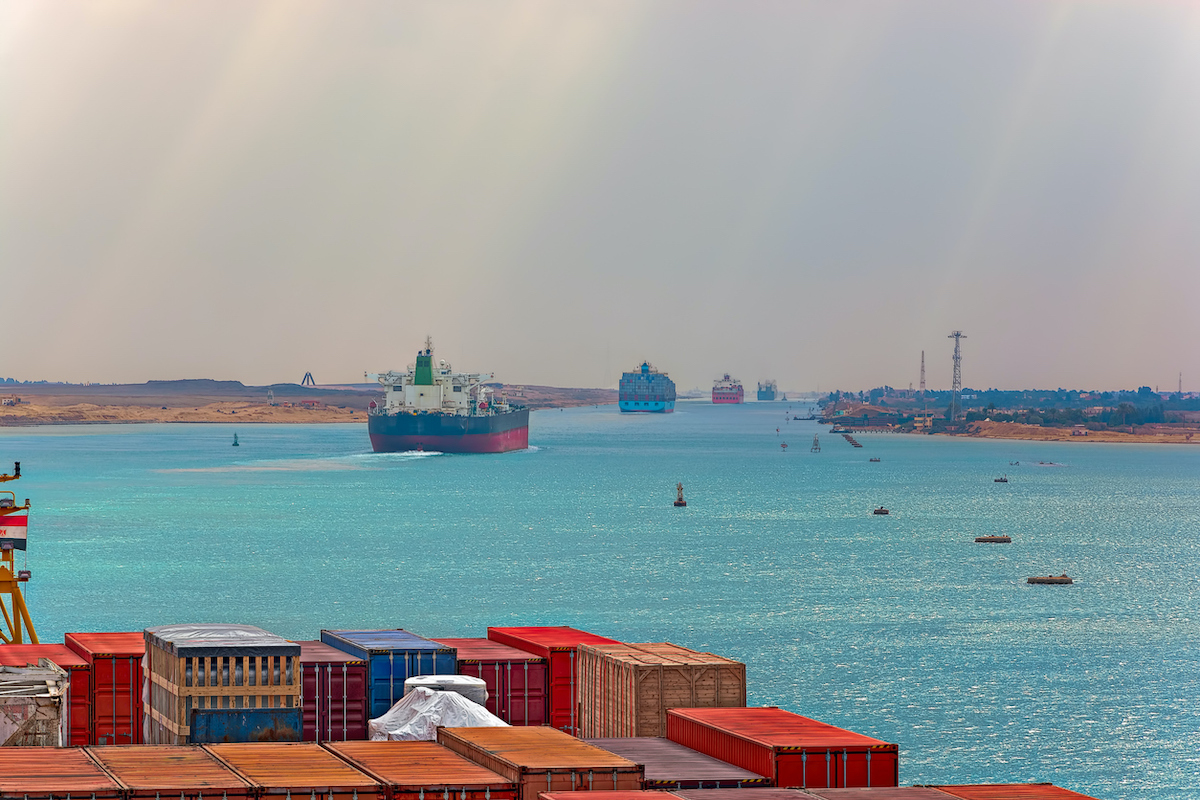 Red sea suez canal ships istock  igorspb  517876694