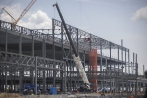 Construction on a new EV battery manufacturing plant in Georgia.