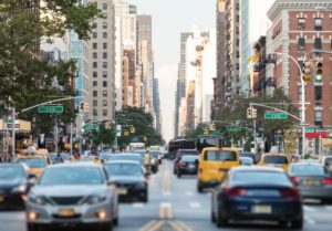 Traffic in downtown Manhattan, New York