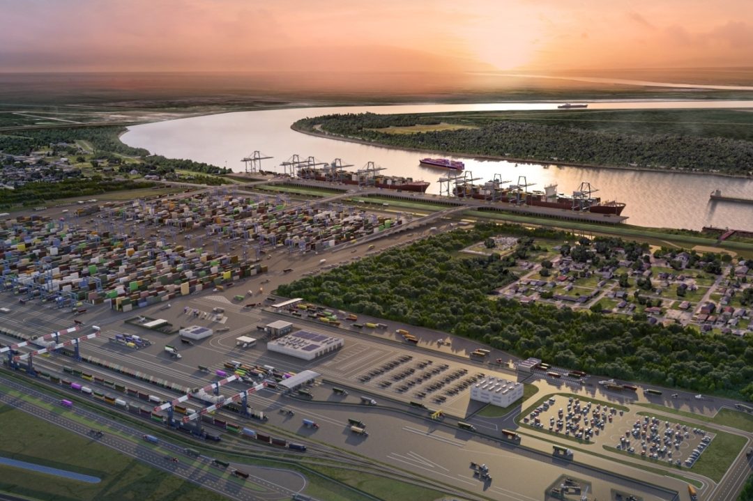 A rendering of a new terminal at the Port of New Orleans